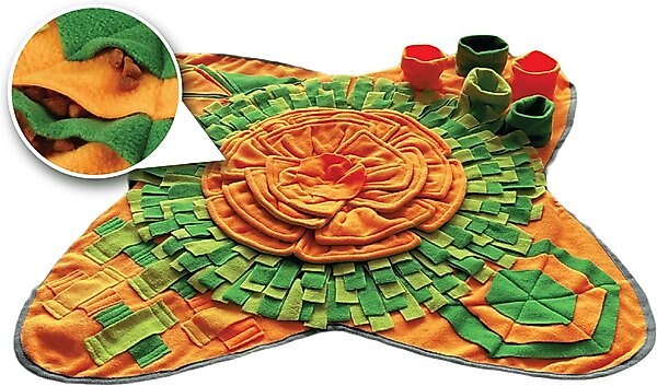Archstone Pets Snuffle Interactive Dog & Cat Feeding Mat, 29 x 29-in, Brown, Green, Yellow slide 1 of 9