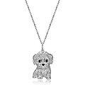 Scamper & Co Rhodium Plated Sterling Silver Maltese Pendant Necklace