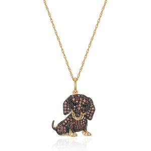 Scamper & Co 18K Yellow Gold Plated Sterling Silver Dachshund Pendant Necklace