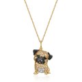 Scamper & Co 18K Yellow Gold Plated Sterling Silver Pug Pendant Necklace