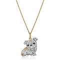 Scamper & Co 18K Yellow Gold Plated Sterling Silver English Bulldog Pendant Necklace