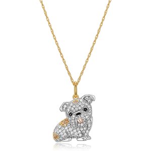 Scamper & Co 18K Yellow Gold Plated Sterling Silver English Bulldog Pendant Necklace
