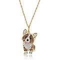 Scamper & Co 18K Yellow Gold Sterling Silver Corgi Pendant Necklace