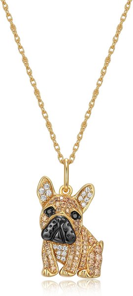Scamper & Co 18K Yellow Gold Plated Sterling Silver French Bulldog Pendant Necklace slide 1 of 5