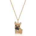 Scamper & Co 18K Yellow Gold Plated Sterling Silver French Bulldog Pendant Necklace
