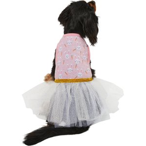 Wagatude Bunny Carrot Tutu Dog Dress, Pink, 3X-Large