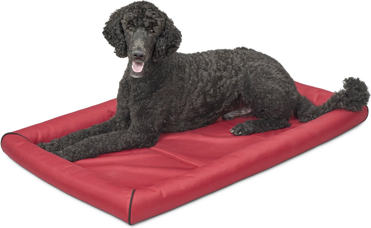MIDWEST Ultra Durable Bolster Cat & Dog Bed, Red, 48in
