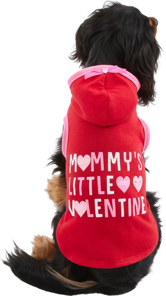 Wagatude Mommy's Little Valentine Heart Dog Hoodie, XX-Small slide 1 of 3