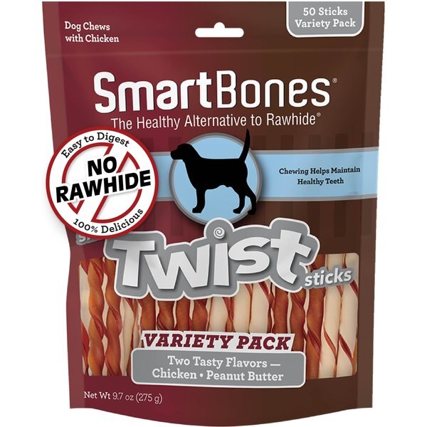 SMARTBONES Twist Sticks Variety Pack Real Chicken & Peanut Butter