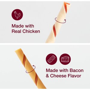 SmartBones Twist Sticks Variety Pack Real Chicken, Bacon & Cheese Flavor Dog Treats, 50 count