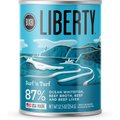 BIXBI Liberty Surf 'n Turf Ocean Whitefish, Beef Broth, Beef & Beef Liver Wet Dog Food, 12.5-oz can, case of 12