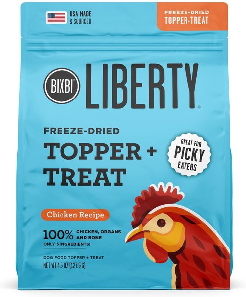 BIXBI Liberty Chicken Recipe Freeze-Dried Dog Topper & Treat, 4.5-oz bag slide 1 of 3