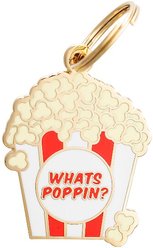Two Tails Pet Company Personalized What's Poppin? Dog & Cat ID Tag