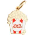 Two Tails Pet Company Personalized What's Poppin? Dog & Cat ID Tag