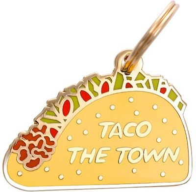 Two Tails Pet Company Personalized Taco the Town Dog & Cat ID Tag, slide 1 of 1