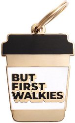 Two Tails Pet Company Personalized But First Walkies Dog & Cat ID Tag