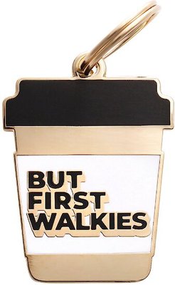 Two Tails Pet Company Personalized But First Walkies Dog & Cat ID Tag, slide 1 of 1