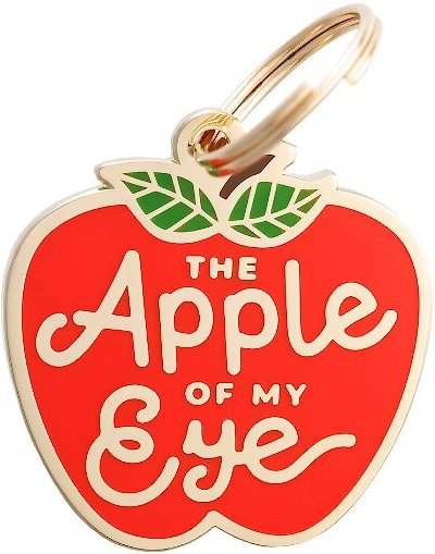 Two Tails Pet Company Personalized Apple of My Eye Dog & Cat ID Tag slide 1 of 3