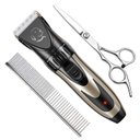 Pet Republique Cordless Hair Clippers Kit with Additional Scissor & Hand Comb for Dogs & Cats