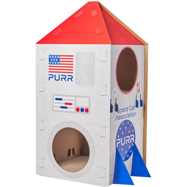 FRISCO Spaceship Cardboard Cat House, 2Story