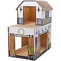 Frisco Farmhouse Cardboard Cat House, 2-Story