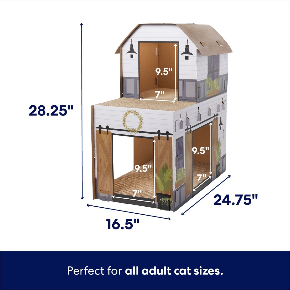 Frisco Farmhouse Cardboard Cat House 2 Story