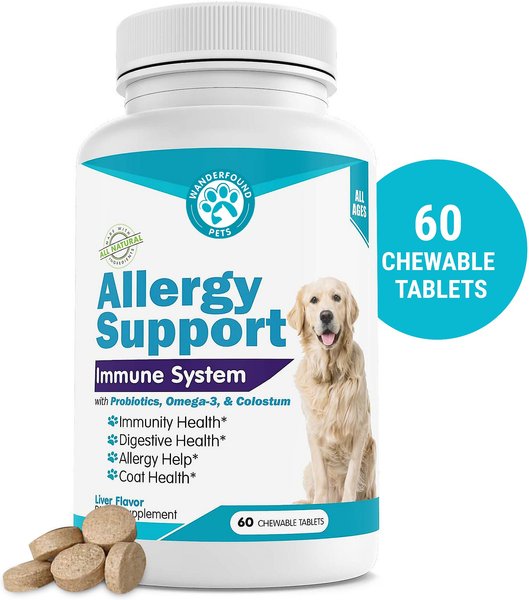 Wanderfound Pets Allergy Relief & Immune Support Tablet Dog Supplement, 60 count slide 1 of 7