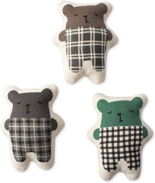 Fringe Studio Bears Set Canvas Mini Dog Toy, Set of 3 slide 1 of 2