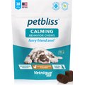 Vetnique Labs Petbliss Dog Calming & Relaxing Behavior Hickory Chicken Flavored Soft Chew Calming Supplement for Dogs, 30 count