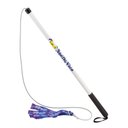 Squishy Face Studio Flirt Pole V2 with Lure Squeaky Dog Toy, Purple & Blue Tie Dye, Regular