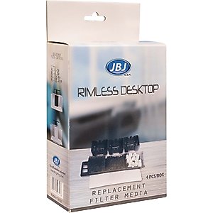JBJ Aquarium Rimless Desktop Bio Aquarium Filter Media Replacement, 4 count