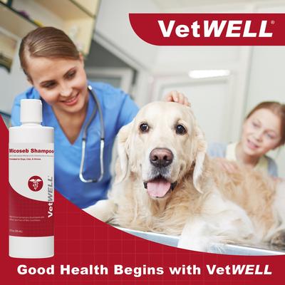 Show full view: VetWELL Micoseb with Miconazole, Chlorhexidine & Aloe for Skin Infection Treatment & Conditions Medicated Dog & Cat Shampoo, 12-oz slide 4 of 4