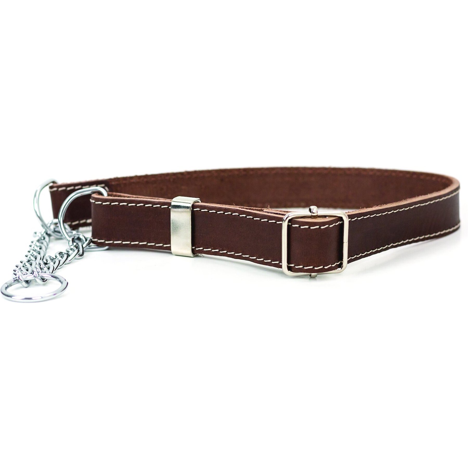 Euro-Dog Luxury Leather Martingale Dog Collar, Burgundy, X-Large