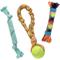 Show in main carousel: Rocket & Rex Not just Your Plain Old Rope Dog Tennis Tug Toy Set, 3 count slide 1 of 7