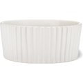 Waggo Ripple Matte Ceramic Dog Bowl, White, Small