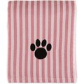 Bone Dry Striped Embroidered Paw Dog & Cat Towel, Rose
