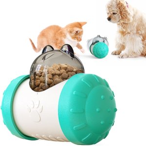 HANAMYA Interactive Balanced Rotating Food/Treats Dispensing Dog & Cat Toy, Blue
