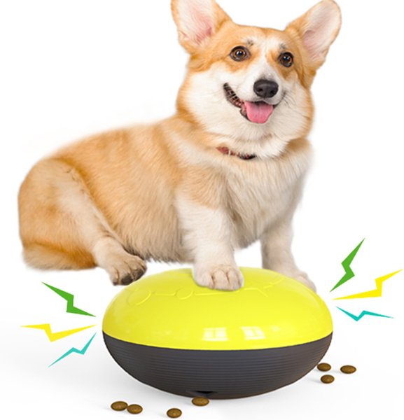 HANAMYA Interactive Food/Treats Dispensing Squeaky & Puzzle Dog Toy, Yellow slide 1 of 8