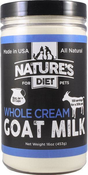Nature's Diet Whole Cream Goat Milk Wet Dog & Cat Food Topping, 16-oz jar slide 1 of 7