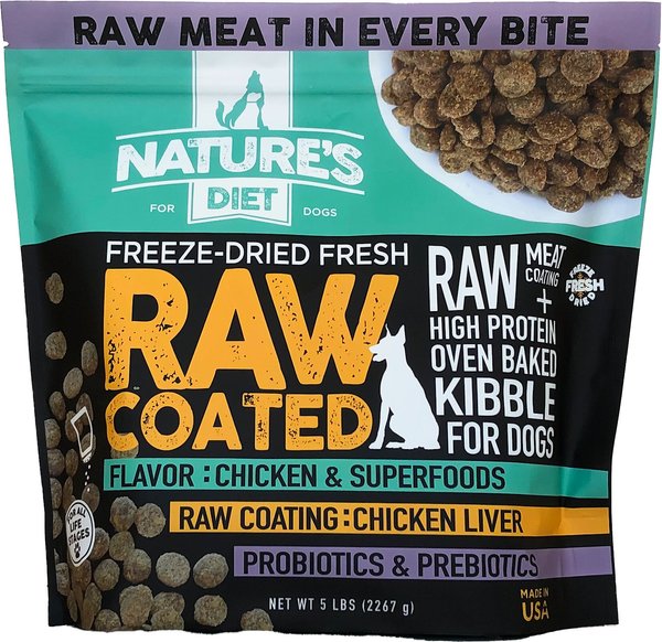 Nature's Diet Raw Coated Kibble Raw Chicken Liver & Bone Broth Coating Freeze-Dried Dog Food, 5-lb bag slide 1 of 8