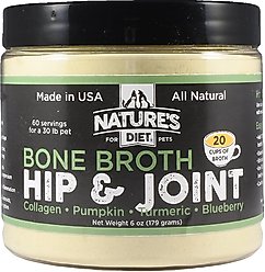 Nature's Diet Hip & Joint Bone Broth Dry Dog & Cat Food Topping, 6-oz jar