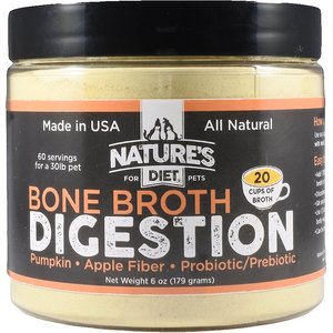 Nature's Diet Digestion Bone Broth Dry Dog & Cat Food Topping, 6-oz jar