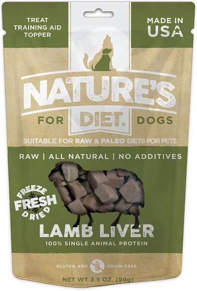 Nature's Diet Lamb Liver Raw Freeze-Dried Dog Treats, 3.5-oz pouch slide 1 of 8