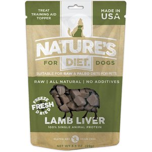 Nature's Diet Lamb Liver Raw Freeze-Dried Dog Treats, 3.5-oz pouch