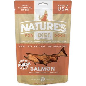 Nature's Diet Salmon Raw Freeze-Dried Dog Treats, 2-oz pouch
