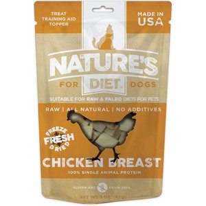 Nature's Diet Chicken Breast Raw Freeze-Dried Dog Treats, 3-oz pouch