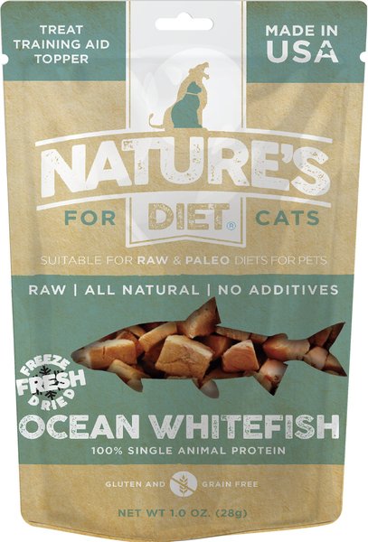 Nature's Diet Whitefish Raw Freeze-Dried Cat Treats, 1-oz pouch slide 1 of 8