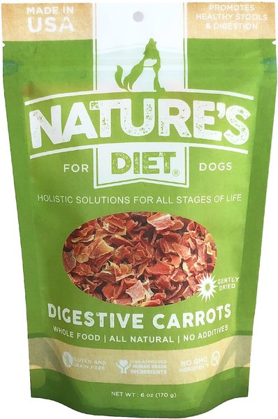 Nature's Diet Digestive Relief & Anit-Diarhea Carrots Raw Freeze-Dried Dog Treats, 6-oz pouch slide 1 of 6
