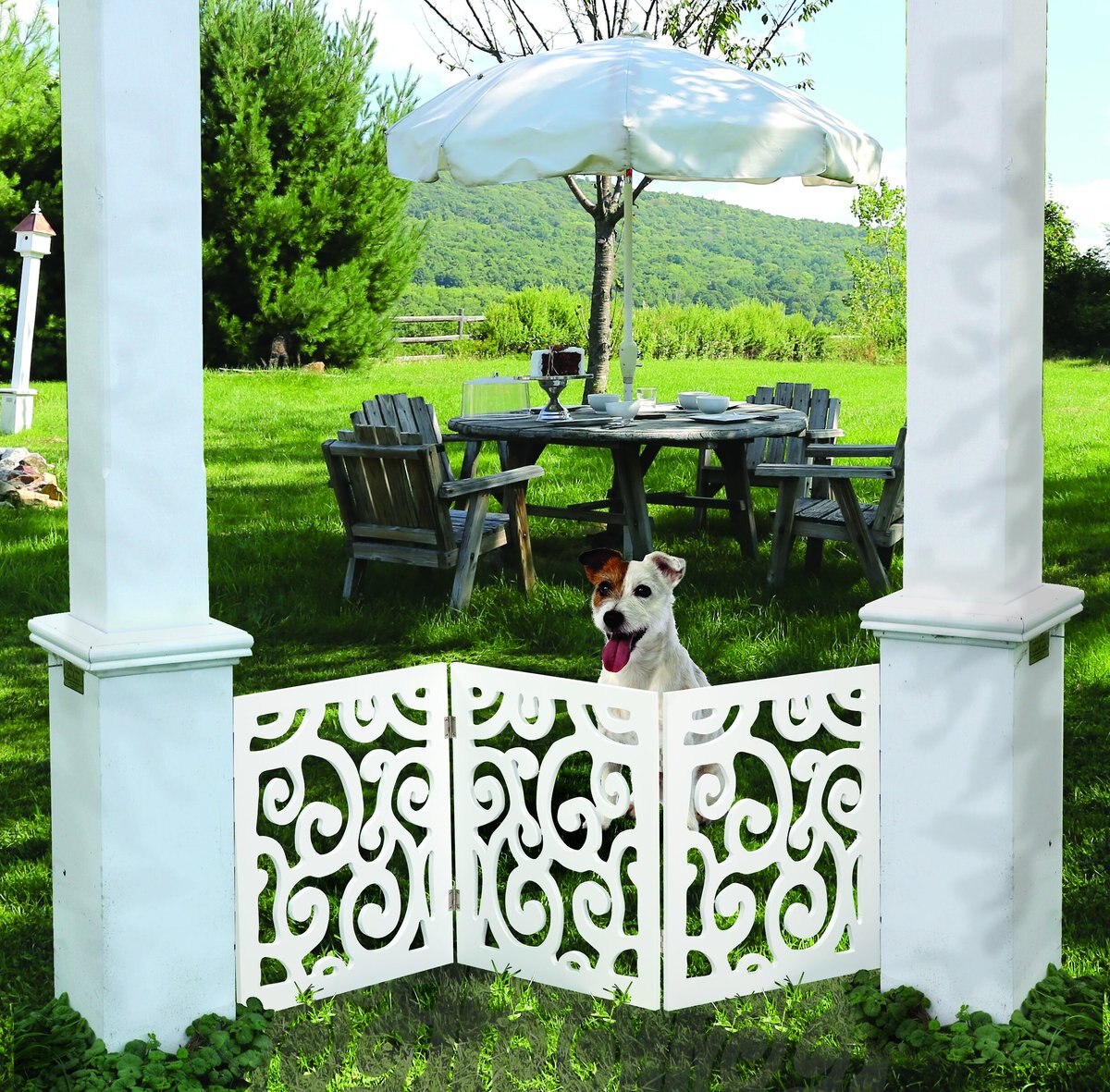 ETNA Wooden Scroll Design Dog Gate
