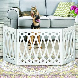 Etna Diamond Pattern Wood Dog Gate